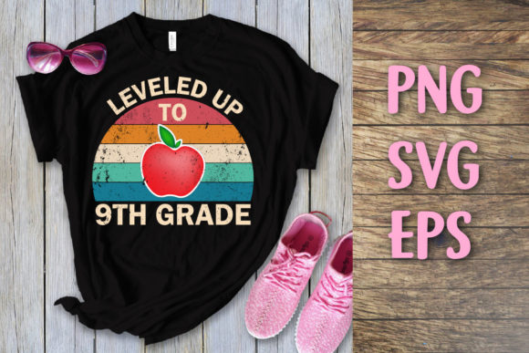 Leveled Up to 9th Grade Vintage Svg