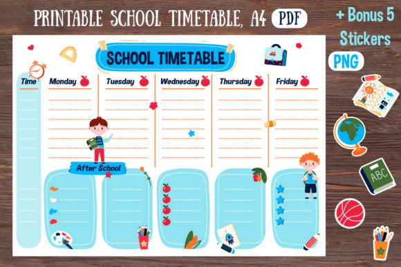 Planner Boy, School Timetable, Stickers: A Must-Have for Organized Learning
