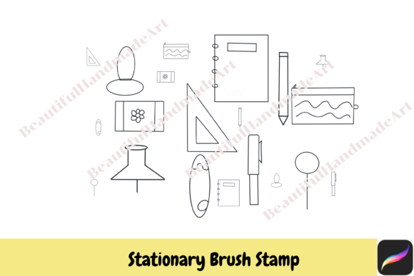 Procreate Brush Stamps Stationary School