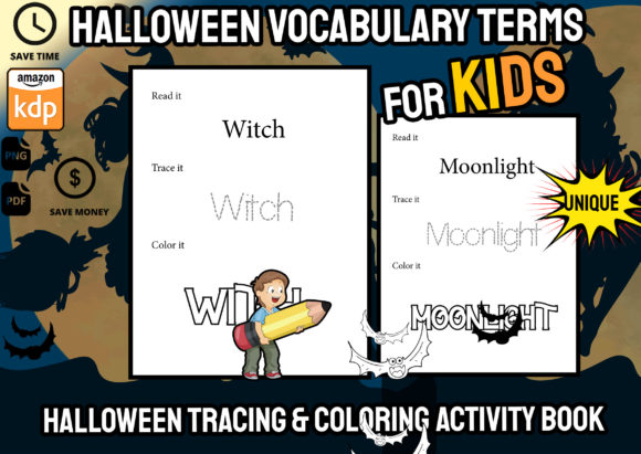 Spooky Halloween Words Tracing Book VOL2