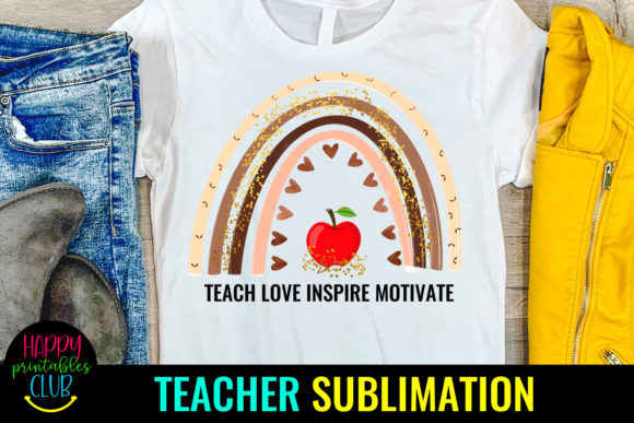 Teach Love Inspire Motivate- Teacher PNG: A Versatile Design for Educators and Creators