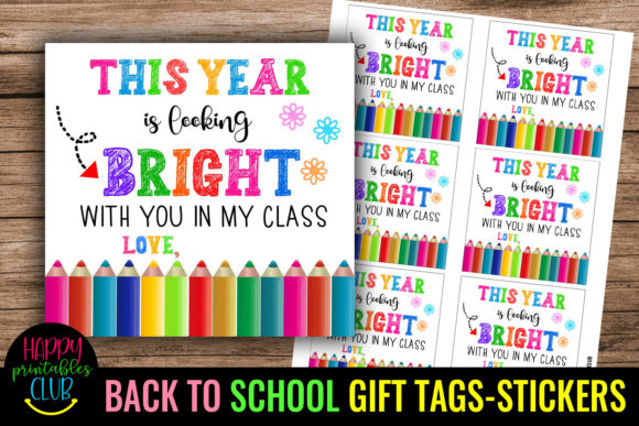 This Year is Looking Bright: School and Back to School Gift Tags Stickers